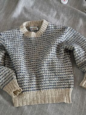 Vintage Lodge At Harvard Square Birdseye Wool Sweater.